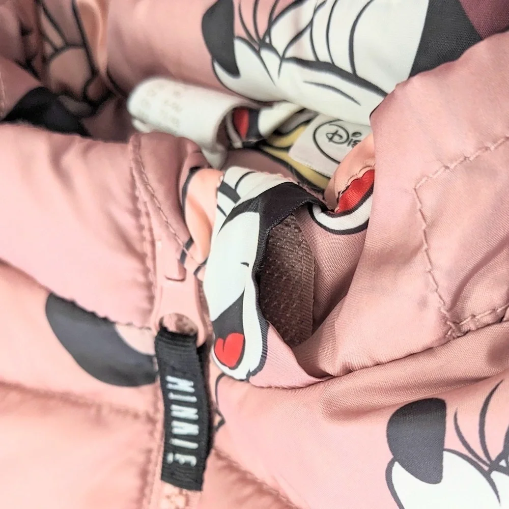 Baby Girls H&M Minnie Mouse Patterned Puffer Jacket